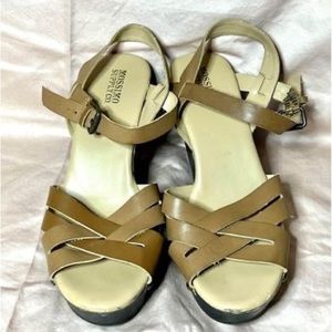 Mossimo (Target) - Tan Strap Wedge Sandal - women 7.5 - $15